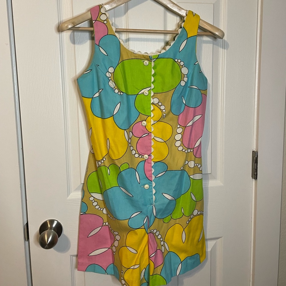 VTG Byer California 60s romper bright psychedelic mod print sz S - Picture 2 of 7